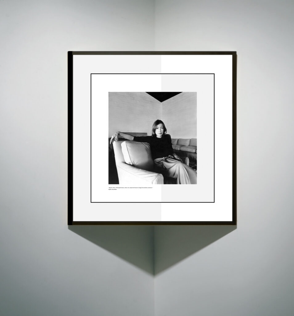 Barbara Bloom
Didion Corner, Captioned
2022
Archival digital inkjet print, two split mat boards with caption
Framed Dimensions:
28 x 28 inches
58.4 x 73.7 cm
BLOBA126 frieze week LA