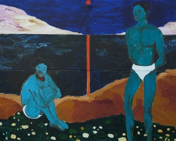 Gideon Appah, Blue River, 2020
Oil and acrylic on canvas, 240 x 300 cm. Courtesy the artist and Gallery 1957