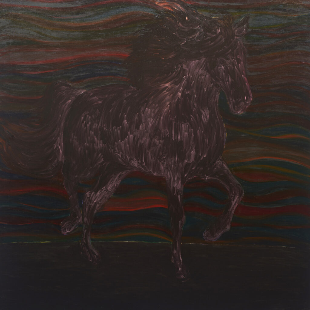 Gideon Appah, Raging stallion, 2022
Oil on canvas, 200 x 200 cm (78.34 x 78.34 in)